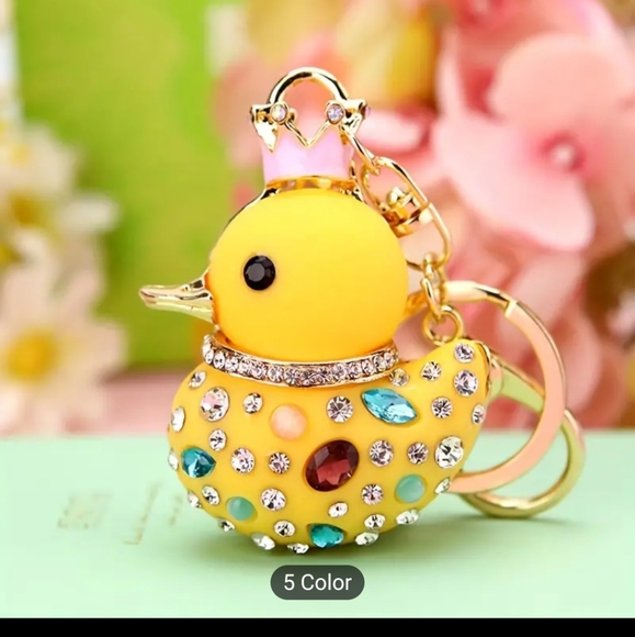 Rhinestone Duck key chain/ bag charm New - Picture 1 of 5